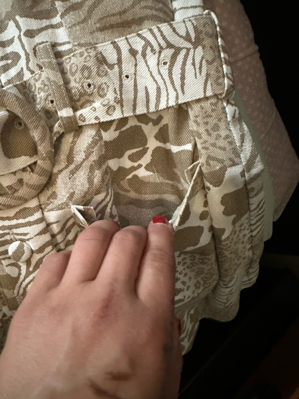 BUCKETLIST Beige and Cream Animal Print Short Jumpsuit - Picture 7 of 7
